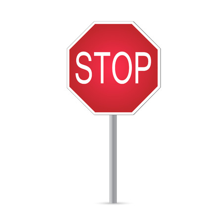Illustration of a stop sign isolated on a white background.のイラスト素材