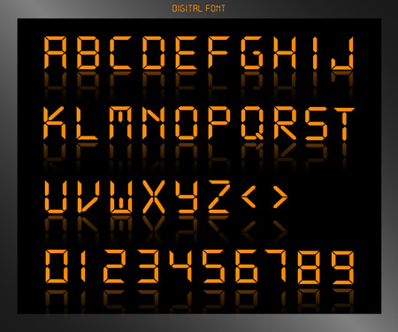 Illustration of a colorful orange digital font.のイラスト素材