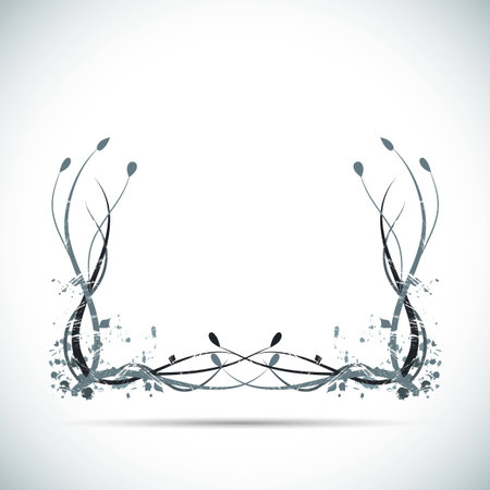 Illustration of abstract grunge swirls on a light background.のイラスト素材