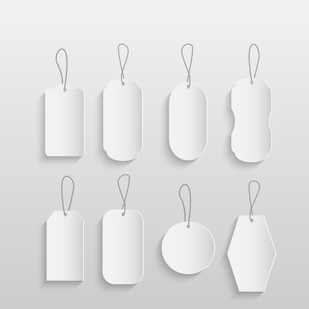 Illustration of blank tags isolated on a white background.のイラスト素材