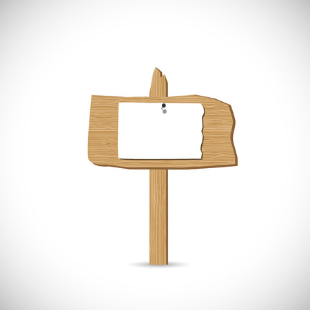 Illustration of a wooden sign isolated on a white background.のイラスト素材