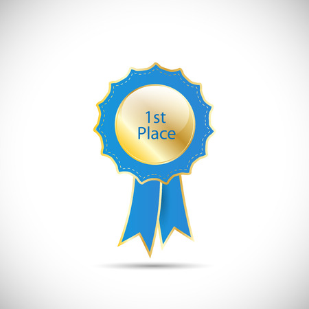 Illustration of an award ribbon isolated on a white background.のイラスト素材