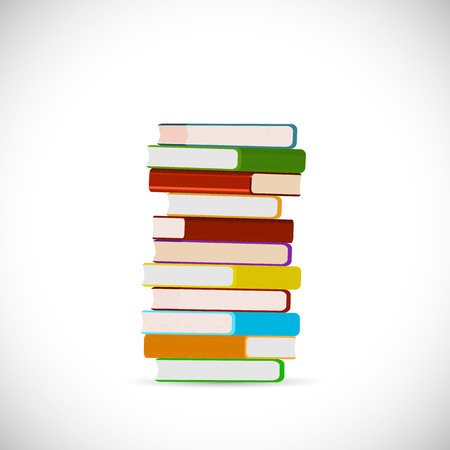 Illustration of a stack of books isolated on a white background.のイラスト素材