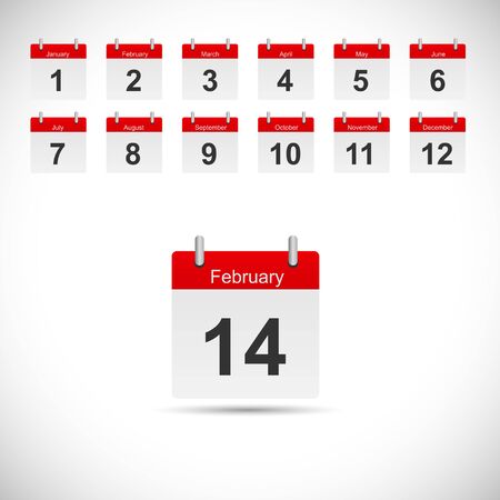 Illustration of a calendar icon template isolated on a white background.のイラスト素材