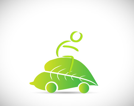 Illustration of an eco-friendly abstract design isolated on a white background.のイラスト素材