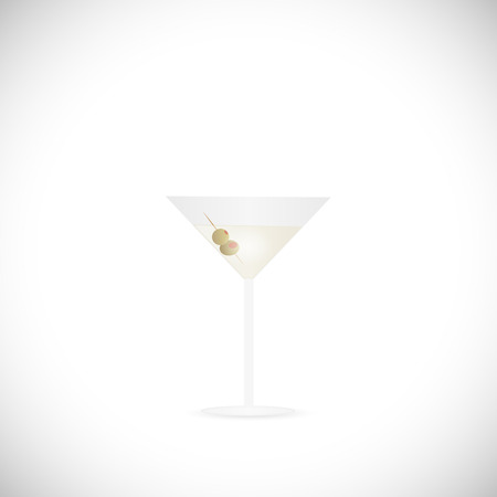 Illustration of a martini glass isolated on a white background.のイラスト素材