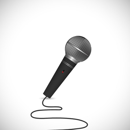 Illustration of a vintage microphone isolated on a white background.のイラスト素材