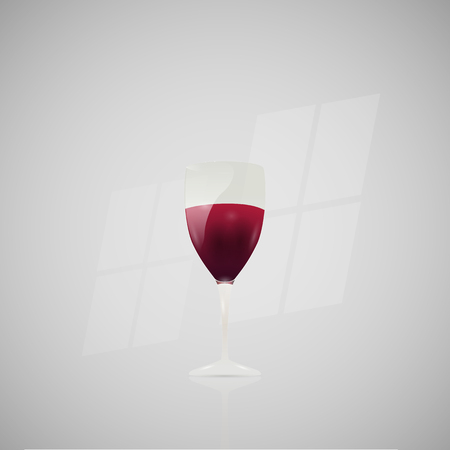 Illustration of a wine glass on a light background.のイラスト素材