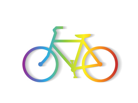 Illustration of a colorful bicycle illustration isolated on a white background.のイラスト素材