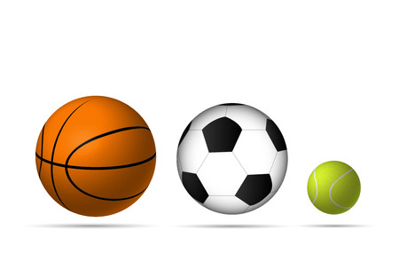 Illustration of sports balls isolated on a white background.のイラスト素材