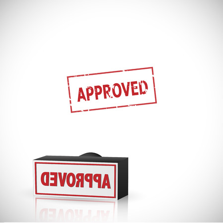 Illustration of an approved stamp isolated on a white background.のイラスト素材