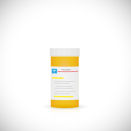 Illustration of a prescription bottle isolated on a white background.のイラスト素材