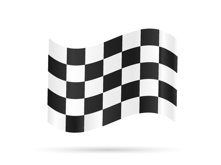 Illustration of a checkered flag isolated on a white background.のイラスト素材