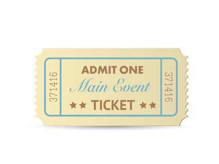 Illustration of a colorful admit one ticket isolated on a white background.のイラスト素材