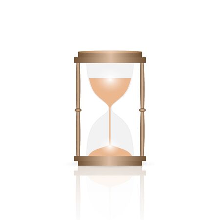 Illustration of an hourglass isolated on a white background.のイラスト素材