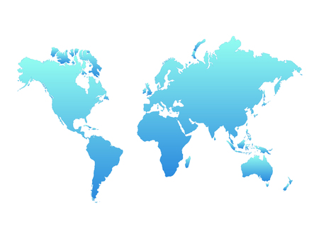 Illustration of a colorful world map isolated on a white background.のイラスト素材