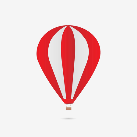 Illustration of a hot air balloon isolated on a white background,のイラスト素材