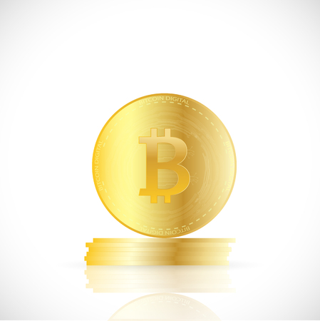 Illustration of bitcoins isolated on a white background.のイラスト素材