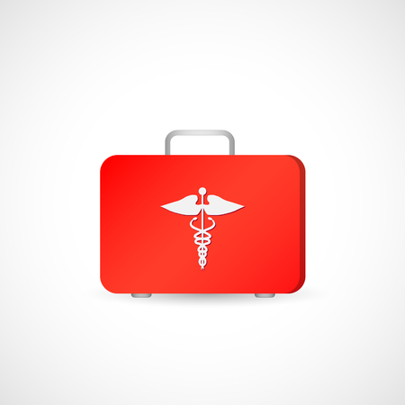 Illustration of a first aid kit isolated on a white background.のイラスト素材