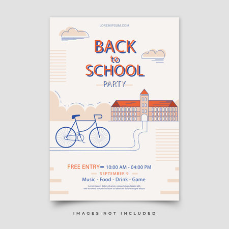 Vector back to school flyer templateのイラスト素材