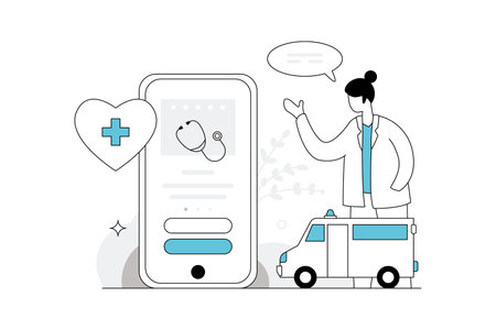 Medical Vectors Illustration Flat Lineのイラスト素材