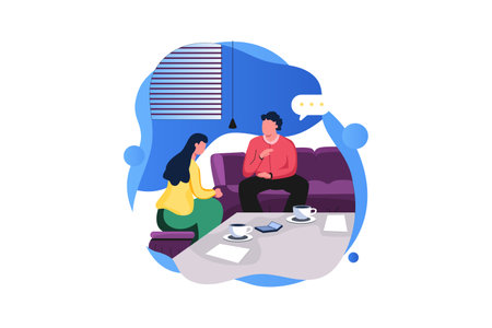 Direct Customer Consultation, Vector Business Marketing Line Illustrationのイラスト素材