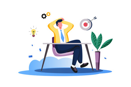 Thinking Direction, Vector Business Marketing Line Illustration Kitのイラスト素材