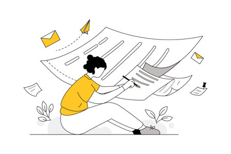 Business Content Creator Vectors Illustration Flatのイラスト素材