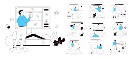 Business Vector Illustration Flat Lineのイラスト素材