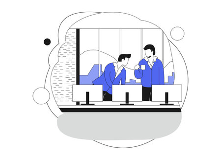Discussio , Flat vector illustrationのイラスト素材