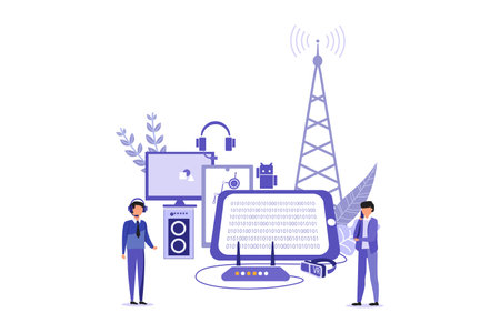 Electronic Devices Digital Marketing Landing Pageのイラスト素材