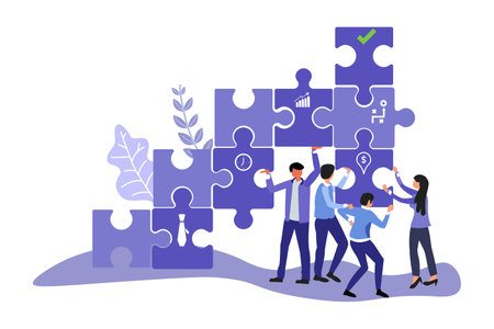 Business Teamwork Marketing Landing Pageのイラスト素材