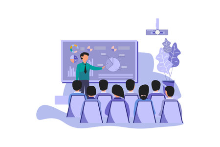 Meeting Business People Marketing Landing Pageのイラスト素材