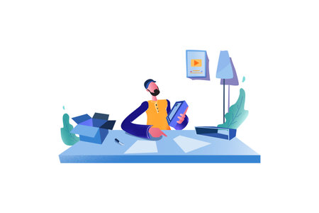 Unboxing Marketing Landing Pageのイラスト素材