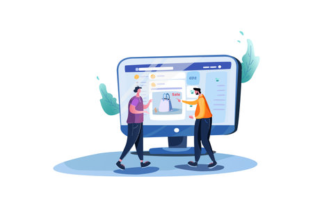 Shopping Online Marketing Landing Pageのイラスト素材