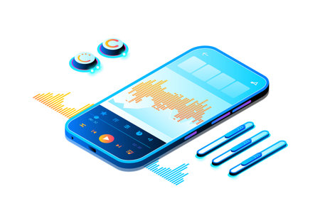 Vector music app isometricのイラスト素材