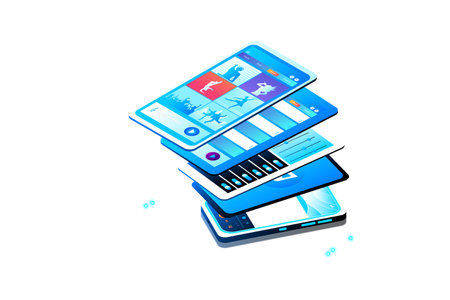 Vector social app isometricのイラスト素材