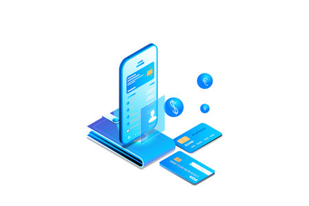 Vector social isometric Flat vectorのイラスト素材