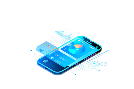 Technology Applications Isometric Flat Vectorのイラスト素材