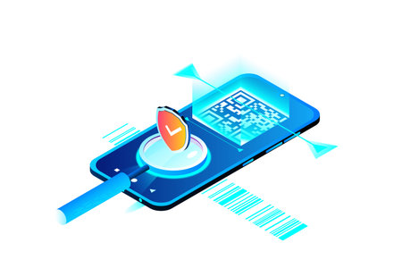 QR App Scanner Isometric Flat Vectorのイラスト素材