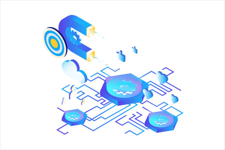 Business Target Goal Marketing Isometric Flat Vectorのイラスト素材