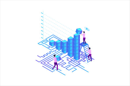 Management Solutions Isometric Flat Vectorのイラスト素材