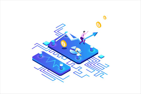 Marketing Infographic Charts Isometricのイラスト素材