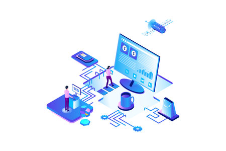 Web Marketing Isometric Conceptのイラスト素材