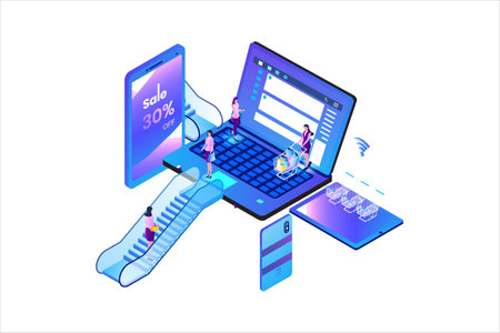 Sale Isometric Flat Vectorのイラスト素材