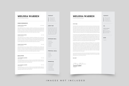 Resume Graphic Designer , Clean Resume Template, Resume Portfolio, Modern CV designのイラスト素材