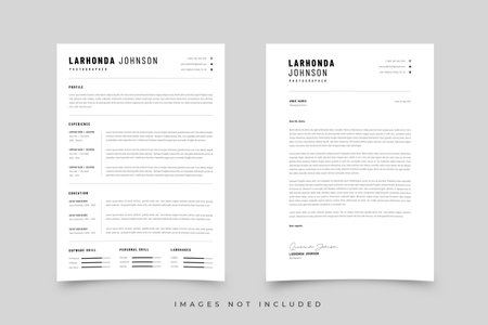 Resume Graphic Designer , Clean Resume Template, Resume Portfolio, Modern CV designのイラスト素材