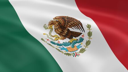 Mexican flag in the wind. Part of a series.の写真素材