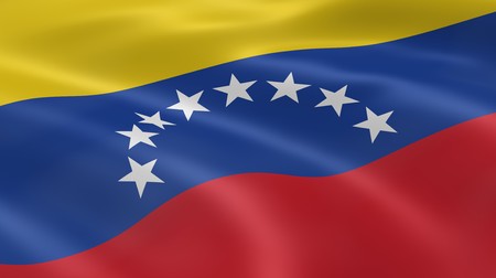 Venezuelan flag in the wind. Part of a series.の写真素材