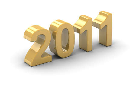 2011 Golden Year on a white backgroundの写真素材